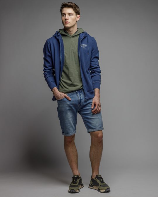 BLUE MEN'S ZIP SWEATER 1D26SS4083KA0706