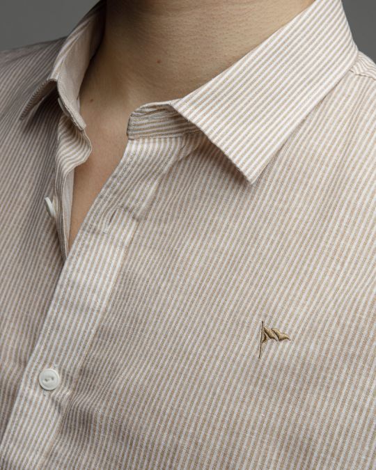 BEIGE MEN'S SHIRT 1D26SS5000LS1301