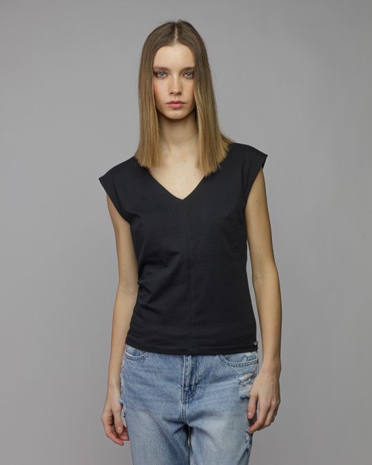 BLACK WOMEN'S TOP 2D26SS4531SL0205