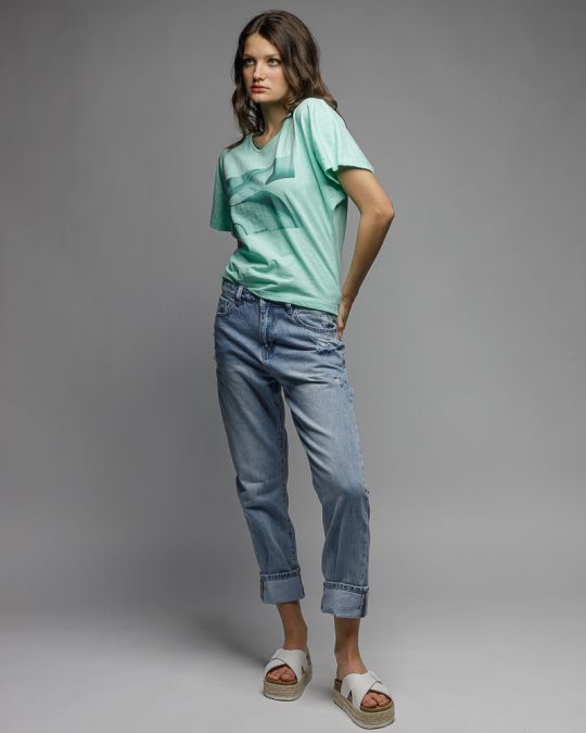 BLUE WOMEN'S SHORT SLEEVE T-SHIRT 2D26SS4537SS0105