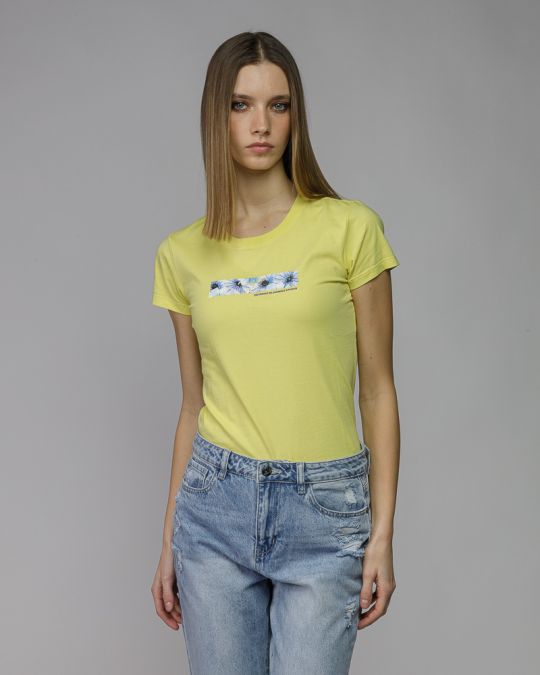 YELLOW WOMEN'S SHORT SLEEVE T-SHIRT 2D26SS4541SS0105