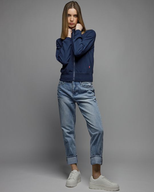 BLUE WOMEN'S ZIP SWEATER 2D26SS4586KA0705