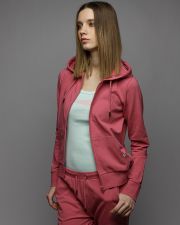 PINK WOMEN'S HOODED ZIP SWEATER