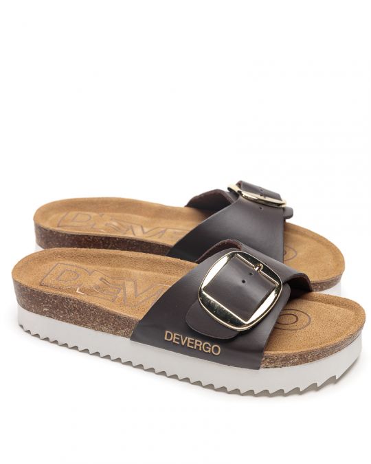 BROWN WOMEN'S SLIPPERS  - GAIA BUCKLE DE26SS2549BU PT