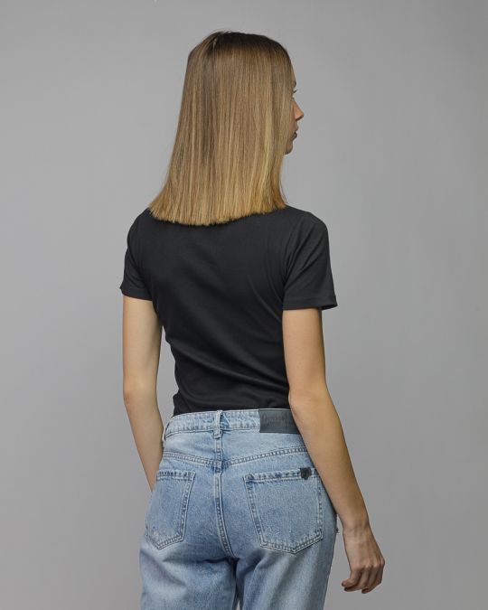 BLACK WOMEN'S SHORT SLEEVE T-SHIRT 2D26SS4520SS3305