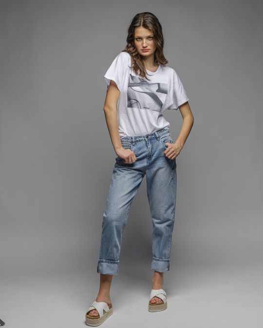 WHITE WOMEN'S SHORT SLEEVE T-SHIRT 2D26SS4537SS0105