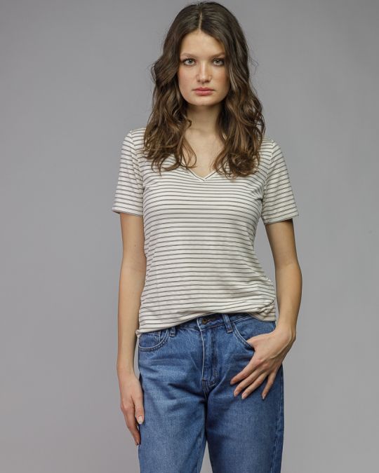 BEIGE WOMEN'S SHORT SLEEVE T-SHIRT 2D26SS4543SS0105