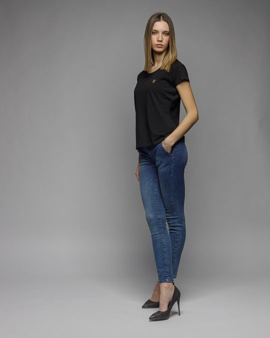BLACK WOMEN'S SHORT SLEEVE T-SHIRT 2D26SS4547SS0105