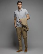 GREY MEN'S SHORT SLEEVE POLO SHIRT