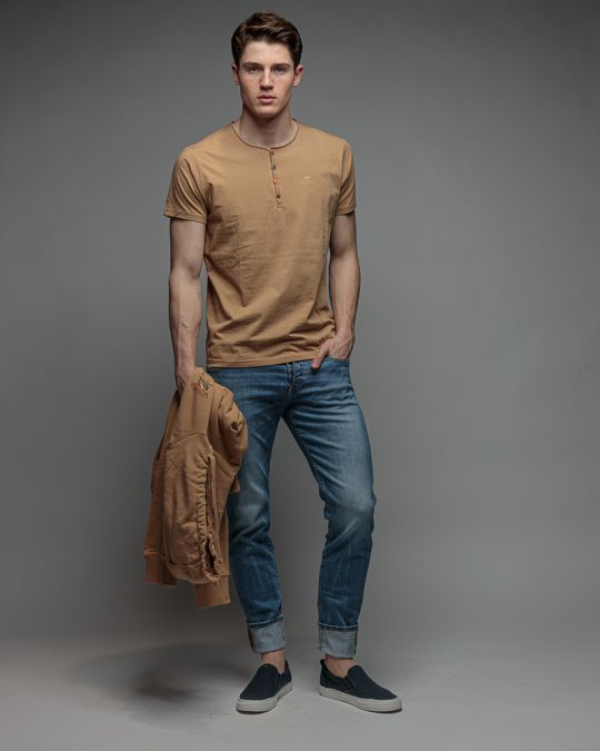 BROWN MEN'S SHORT SLEEVE T-SHIRT 1D26SS4019SS0105