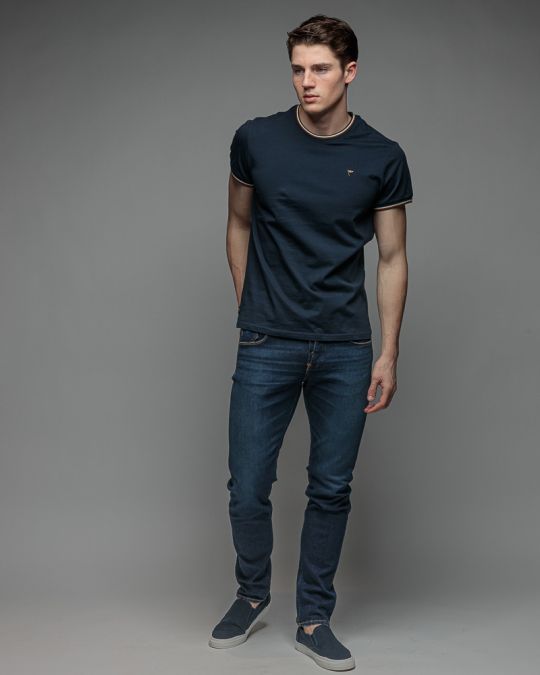 BLUE MEN'S SHORT SLEEVE T-SHIRT 1D26SS4036SS0105