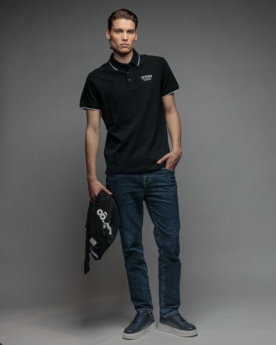 BLACK MEN'S SHORT SLEEVE T-SHIRT 1D26SS4075SS0105