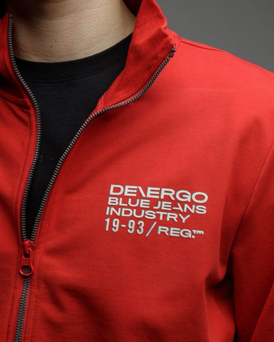 RED MEN'S ZIP SWEATER 1D26SS4085KA0705