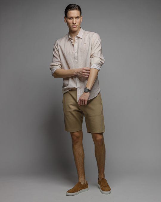 BEIGE MEN'S SHIRT 1D26SS5000LS1301
