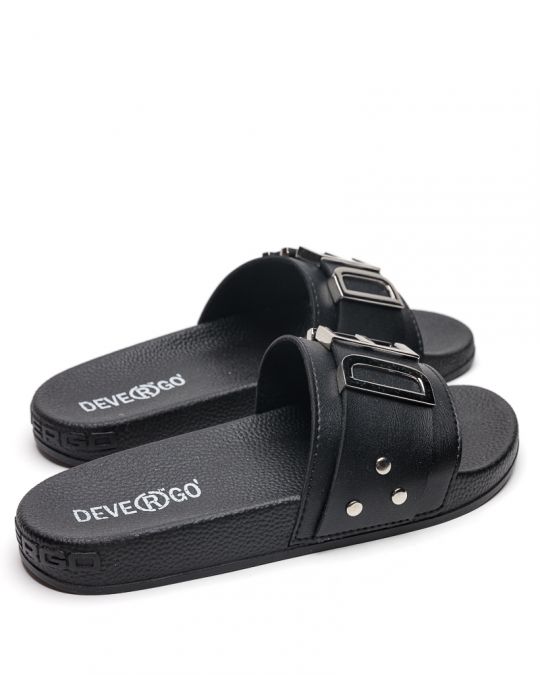 BLACK WOMEN'S SLIPPERS  - CARAVELLA LETTERS DE26SS2526LT SY