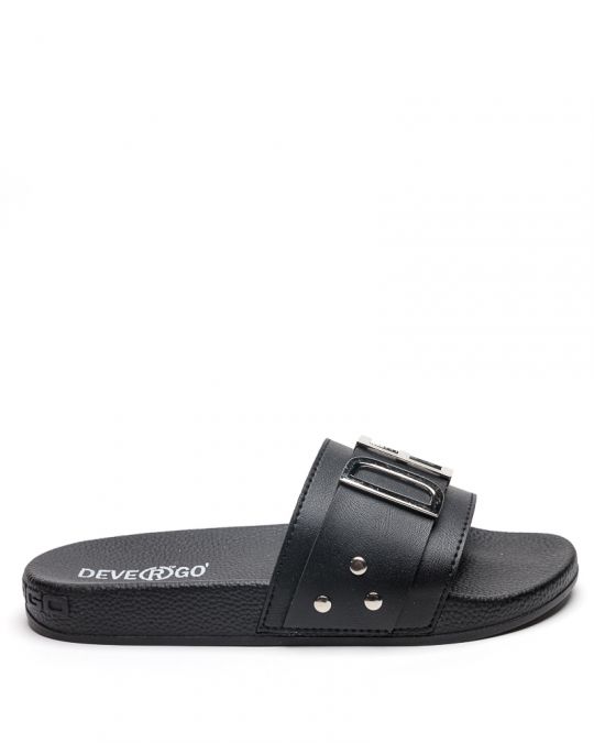 BLACK WOMEN'S SLIPPERS  - CARAVELLA LETTERS DE26SS2526LT SY