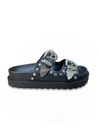BLACK WOMEN'S SLIDES - ROXAN DE25SS2503PU PN