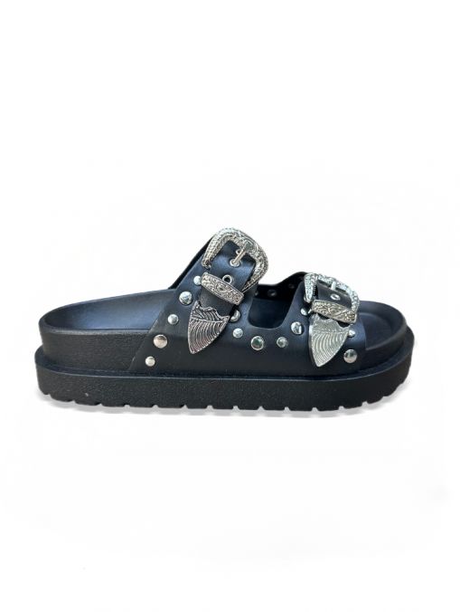 BLACK WOMEN'S SLIDES - ROXAN DE25SS2503PU PN