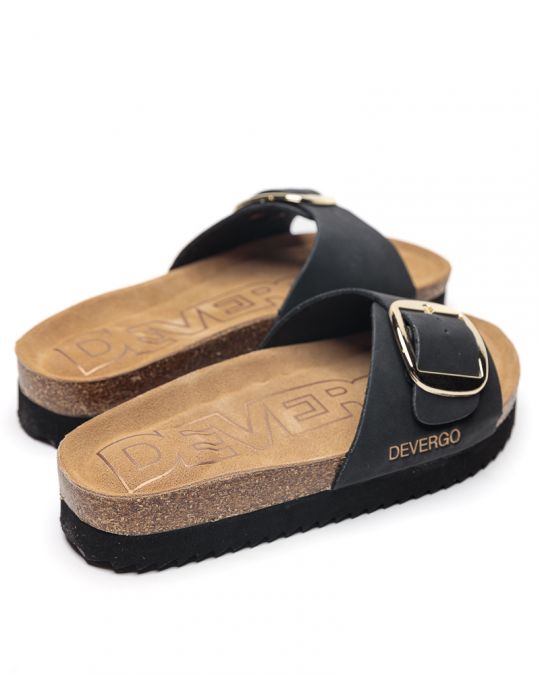 BLACK WOMEN'S SLIPPERS  - GAIA BUCKLE DE26SS2549BU PT