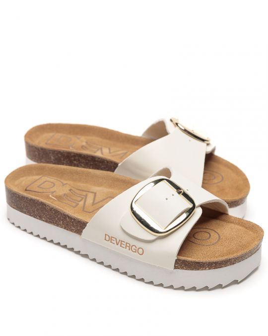 WHITE WOMEN'S SLIPPERS  - GAIA BUCKLE DE26SS2549BU PT