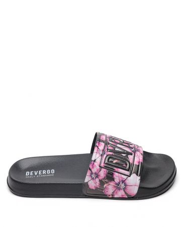 BLACK WOMEN'S SLIPPERS - CARAVELLA FLOWER DE26SS2526FL RE