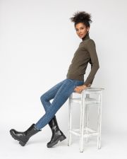 KHAKI WOMEN'S KNITTED PULLOVER