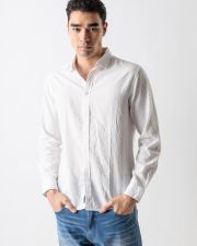 WHITE MEN'S LS SHIRT