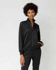 BLACK WOMEN'S ZIP-UP TOP