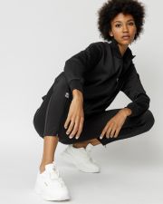 BLACK WOMEN'S ZIP-UP TOP