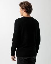 BLACK MEN'S KNITTED SWEATER