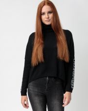 BLACK WOMEN'S KNITTED PULLOVER