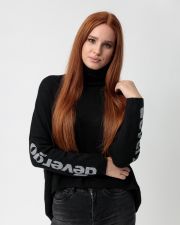 BLACK WOMEN'S KNITTED PULLOVER