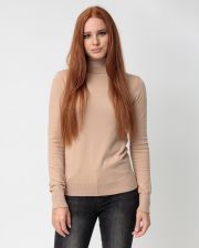 BROWN WOMEN'S KNITTED PULLOVER