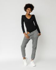 BLACK WOMEN'S LONG-SLEEVE BODYSUIT
