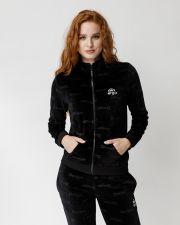 BLACK WOMEN'S ZIP-UP TOP