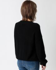 BLACK WOMEN'S KNITTED PULLOVER