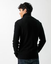 BLACK MEN'S LOOSE FIT ZIPPED