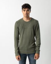 KHAKI MEN'S KNITTED SWEATER