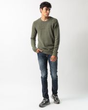 KHAKI MEN'S KNITTED SWEATER