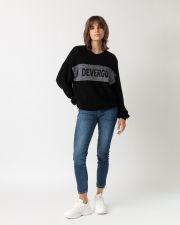 BLACK WOMEN'S KNITTED PULLOVER