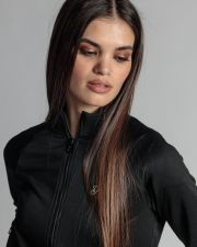 BLACK WOMEN'S ZIP-UP PULLOVER