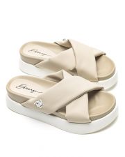 BEIGE WOMEN'S SLIDES - TRIXIE