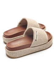 BEIGE WOMEN'S SLIDES - MEGAN