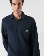 BLUE MEN'S LONG-SLEEVED SHIRT