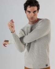BEIGE MEN'S KNITTED SWEATER