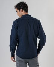 BLUE MEN'S LONG-SLEEVED SHIRT
