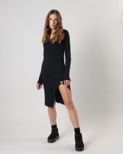 BLACK WOMEN'S KNITTED DRESS