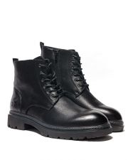 BLACK MEN'S LEATHER BOOTS - GIANNI