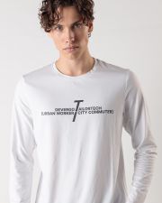 WHITE MEN'S LONG-SLEEVED T-SHIRT