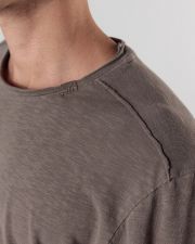 BROWN MEN'S LONG-SLEEVED T-SHIRT
